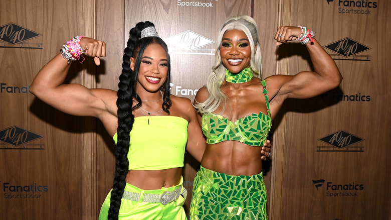 WWE stars Jade Cargill and Bianca Belair posing