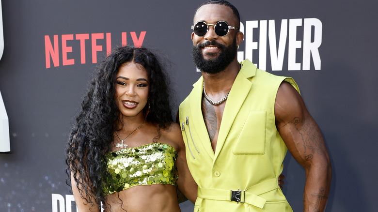 Bianca Belair and Montez Ford at a Netflix premiere