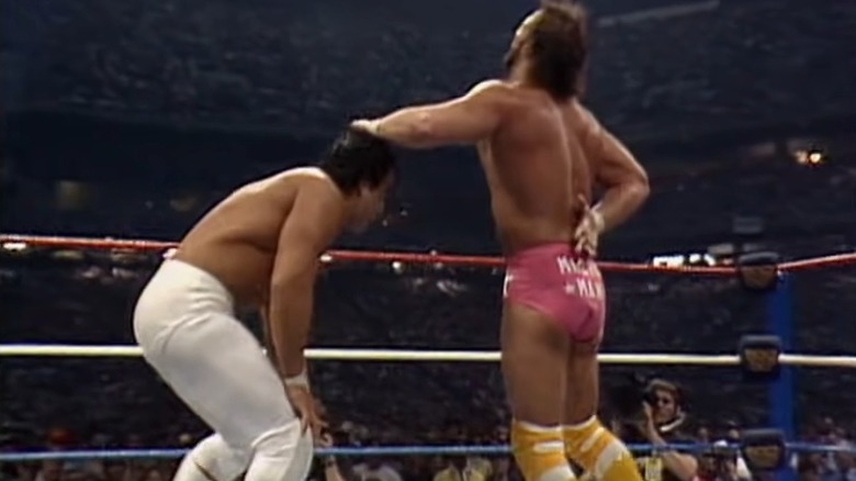 Randy Savage and Ricky Steamboat wrestling