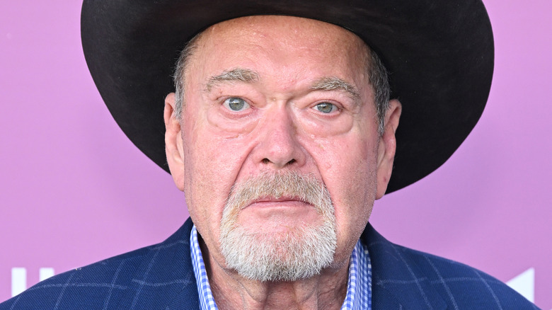 WWE legend Jim Ross attends the world premiere of "Queen Of The Ring" at the 25th annual Newport Beach Film Festival at Lido Theater on October 19, 2024 in Newport Beach, California.