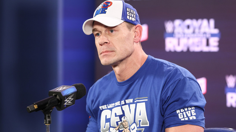 John Cena talking into a microphone