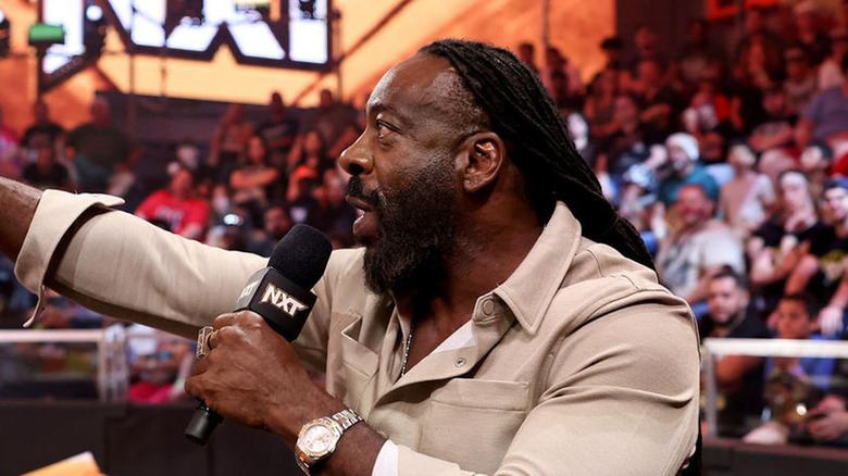 Booker T cutting a promo