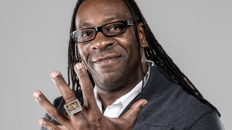 Booker T poses with his WWE Hall of Fame ring.