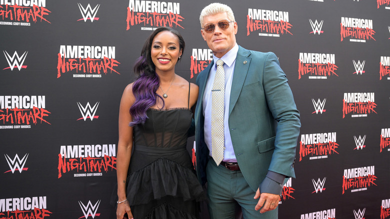 Brandi Rhodes and Cody Rhodes posing