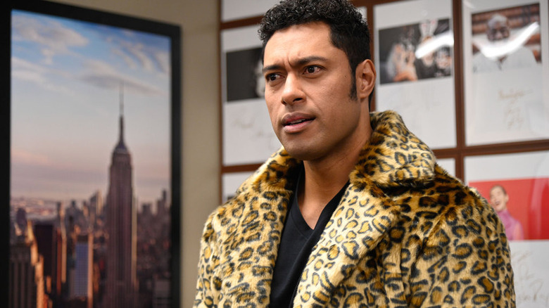 The Rock in leopard print coat