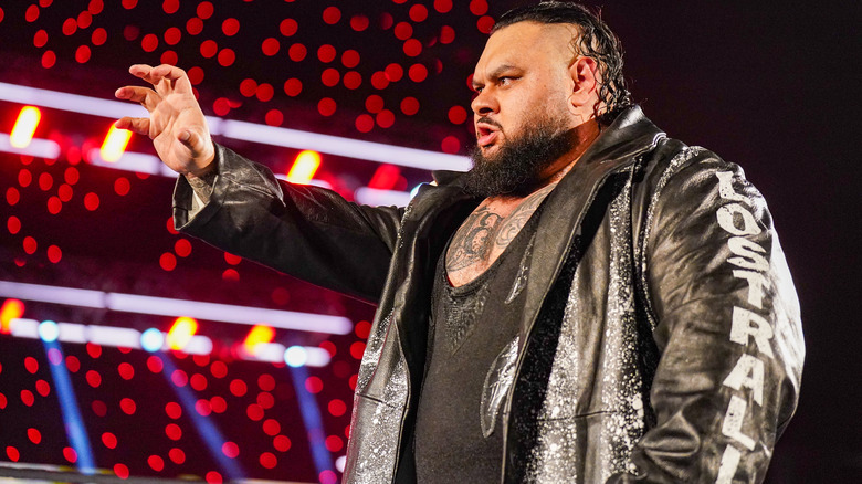 Bronson Reed enters the arena during "WWE Raw" at Van Andel Arena on November 18, 2024 in Grand Rapids, Michigan.