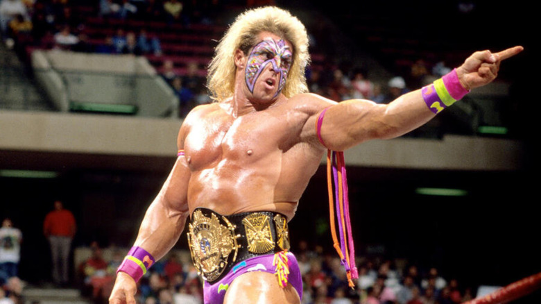 The Ultimate Warrior pointing