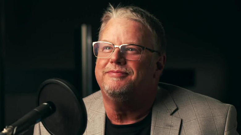 Bruce Prichard records his podcast