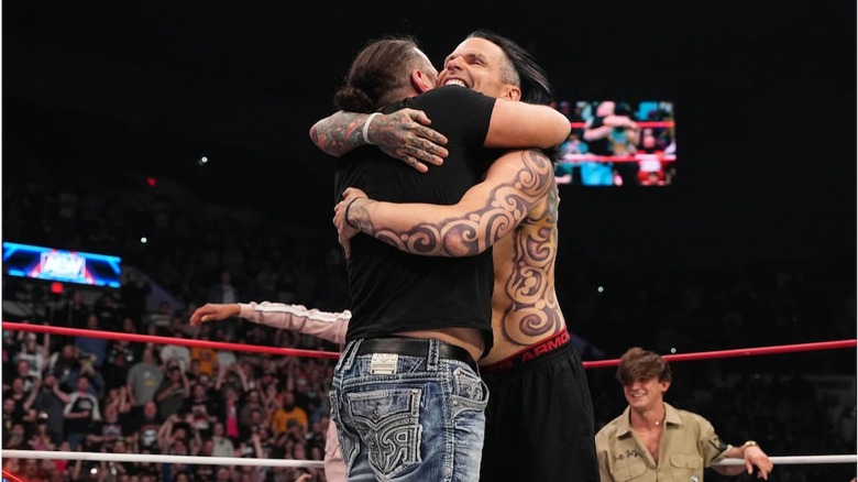 Jeff and Matt Hardy embrace