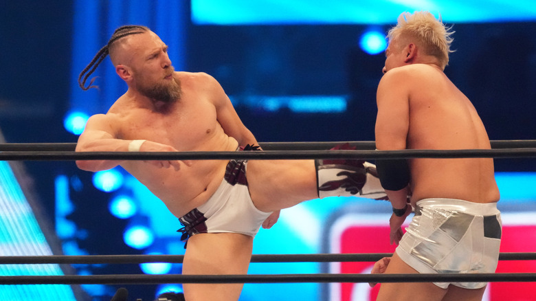 Bryan Danielson and Kazuchika Okada compete during the New Japan Pro-Wrestling～Wrestle Kingdom 18 in Tokyo Dome on January 04, 2024 in Tokyo, Japan.