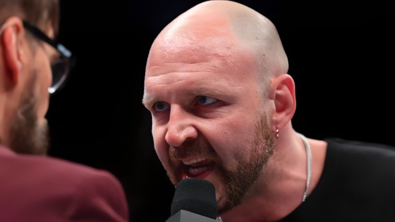 Jon Moxley speaks with AEW commentator Tony Schiavone