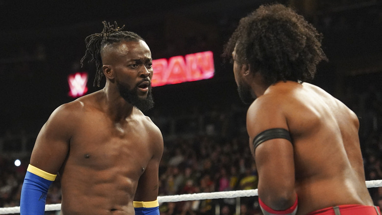 Kofi Kingston and Xavier Woods arguing