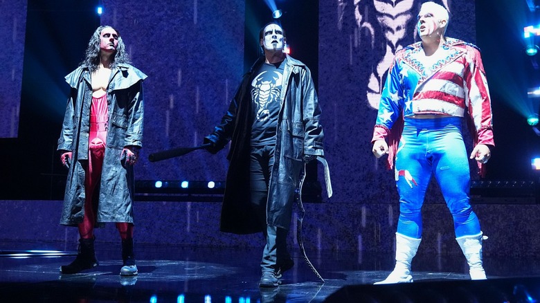 Sting making his entrance at AEW Revolution 2024