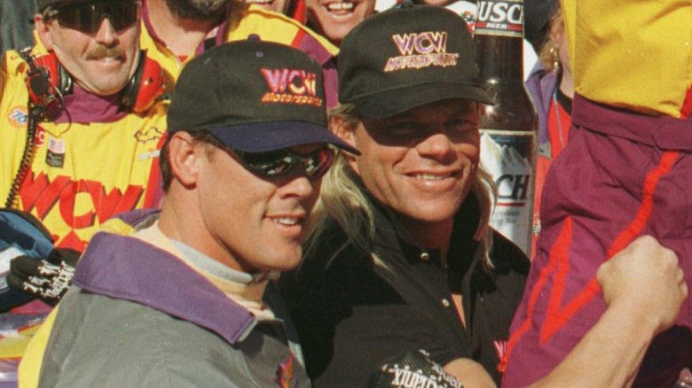 Young Sting and Lex Luger at a Nascar race