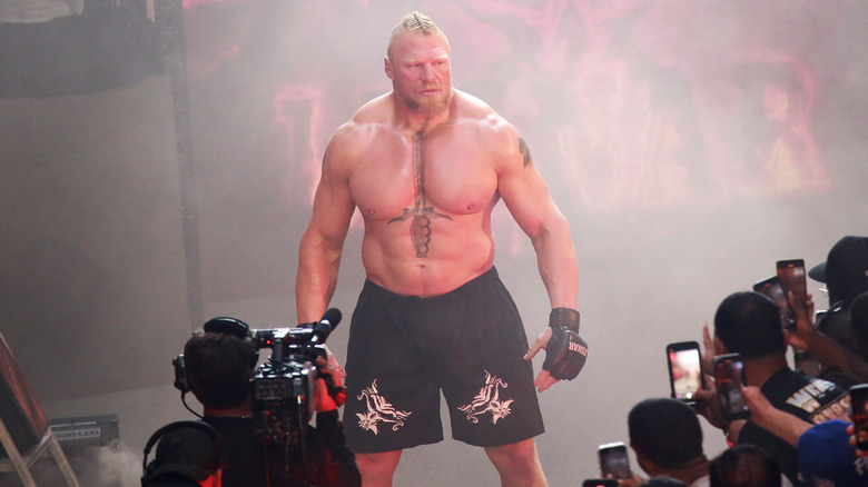 Brock Lesnar making his entrance