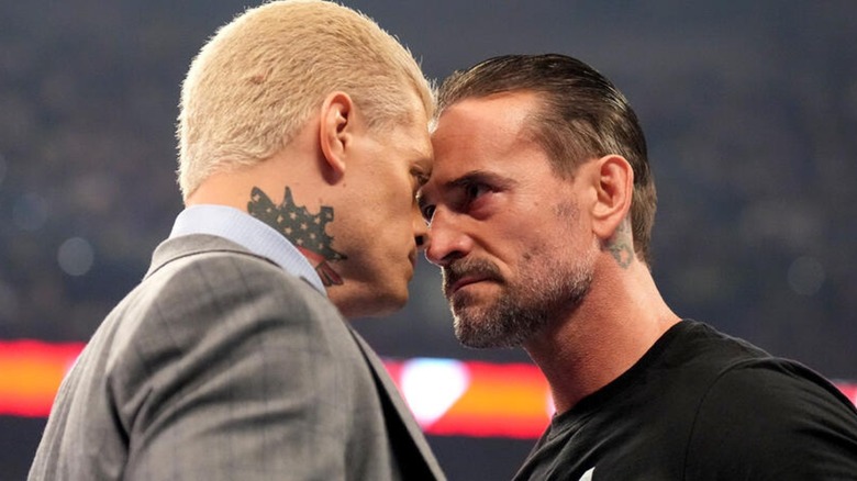 CM Punk and Cody Rhodes face-to-face in the ring