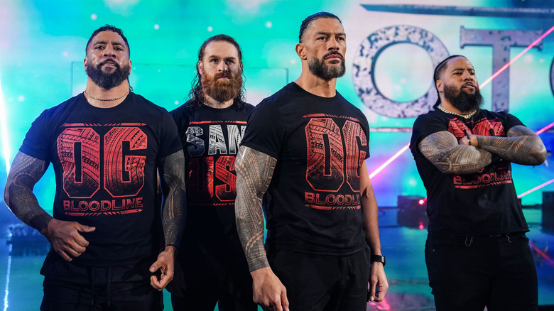 Jey Uso, Sami Zayn, Roman Reigns, and Jimmy Uso