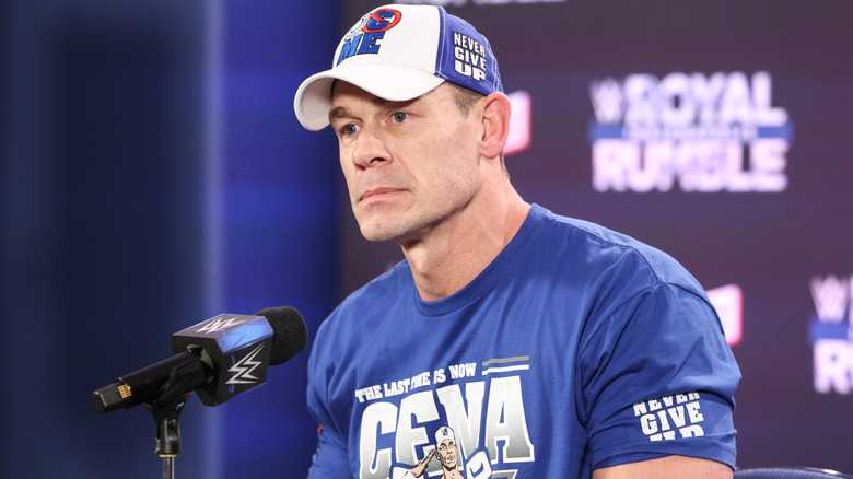 John Cena wearing a baseball hat