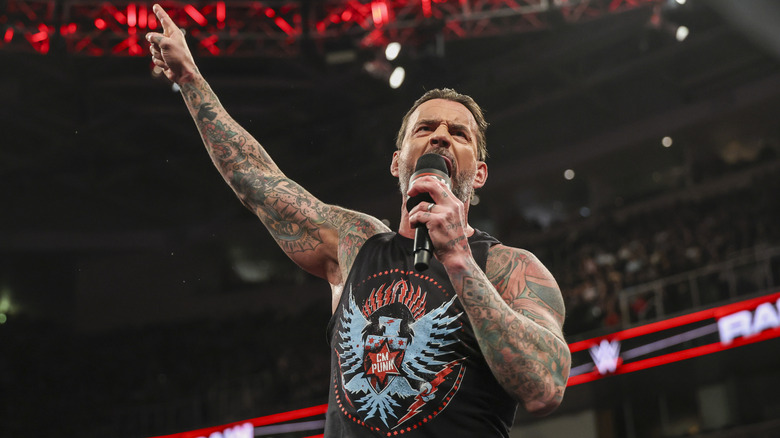 CM Punk cutting a promo during 