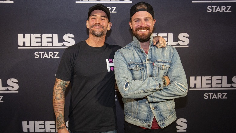 Stephen Amell and CM Punk at Heels premiere