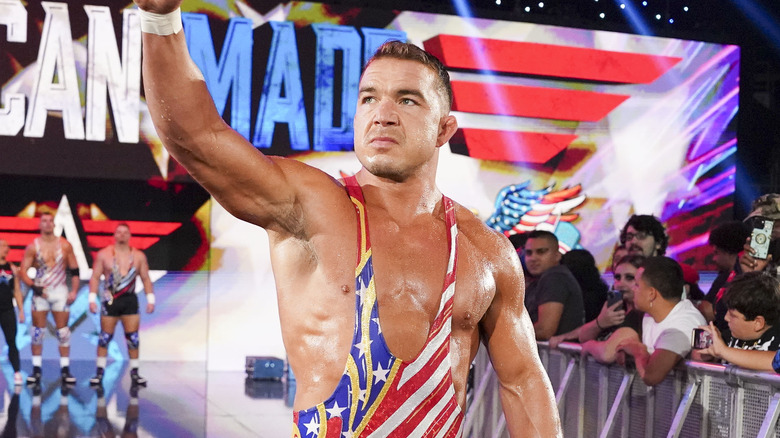 Chad Gable holding his fist in the air