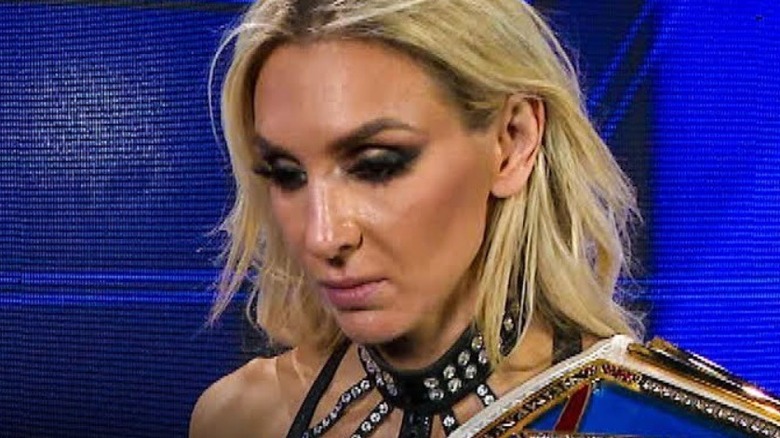 Charlotte Flair looks down