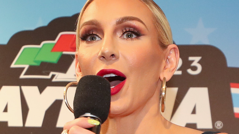 Charlotte Flair answering questions