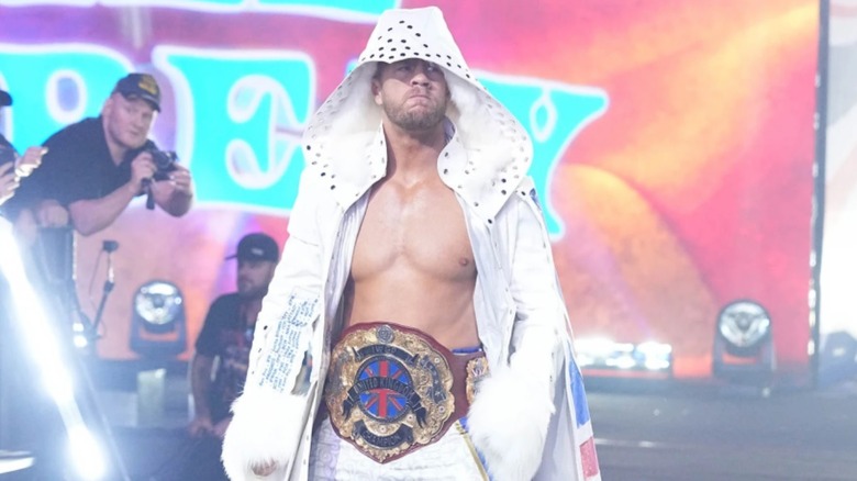 Will Ospreay, upset that his hood is a bit too big