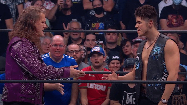 Chris Jericho and Sammy Guevara shaking hands