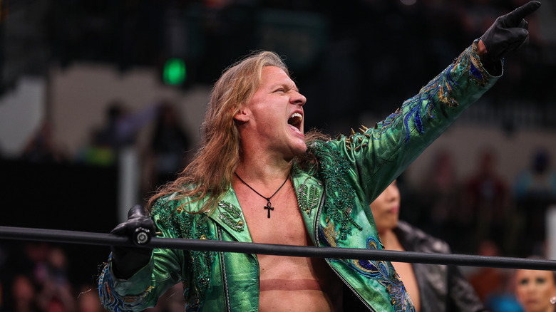 Chris Jericho wearing sparkly green jacket