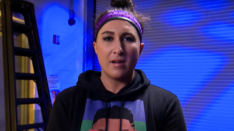 Rachael Ellering wearing a purple headband