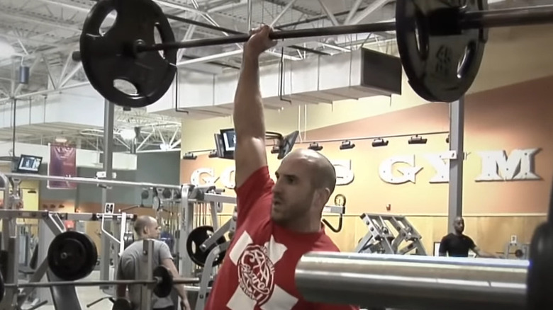 Cesaro doing a one-handed clean and jerk