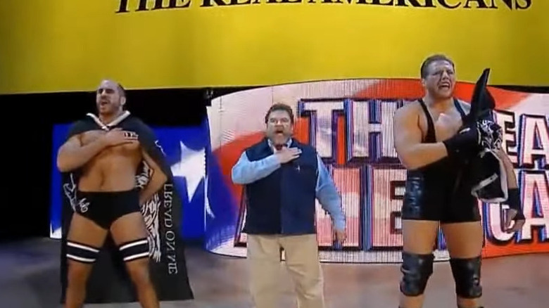Cesaro, Zeb Colter and Jack Swagger on the entrance ramp