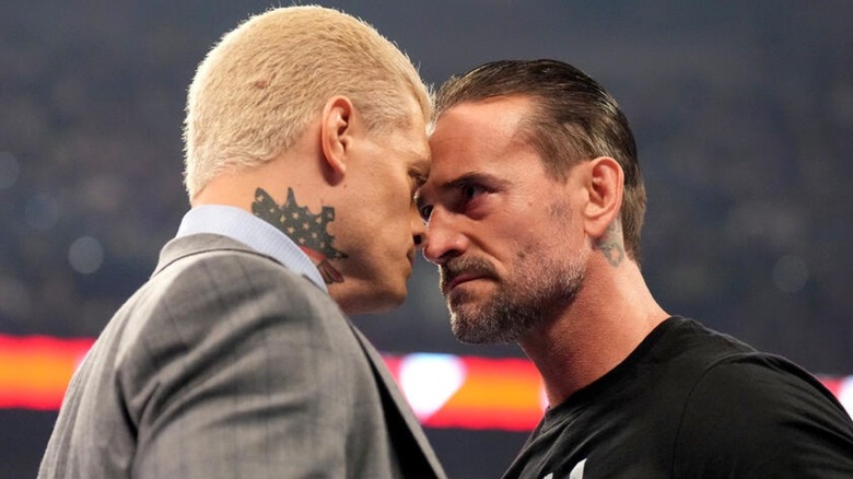 Cody Rhodes and CM Punk face off during "WWE Raw"