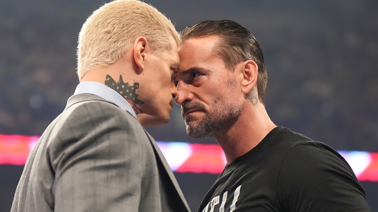 Cody Rhodes and CM Punk nose-to-nose on "WWE Raw"