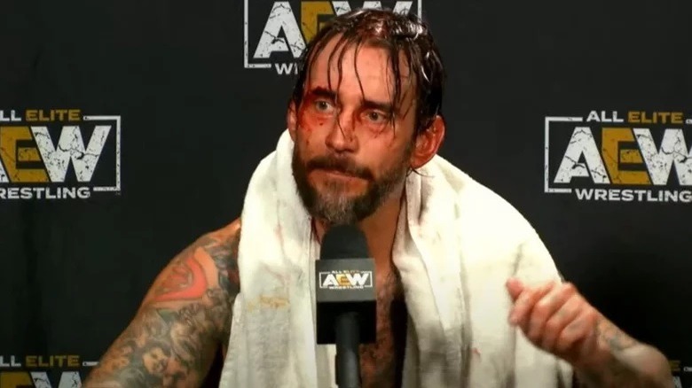CM Punk during the All Out scrum