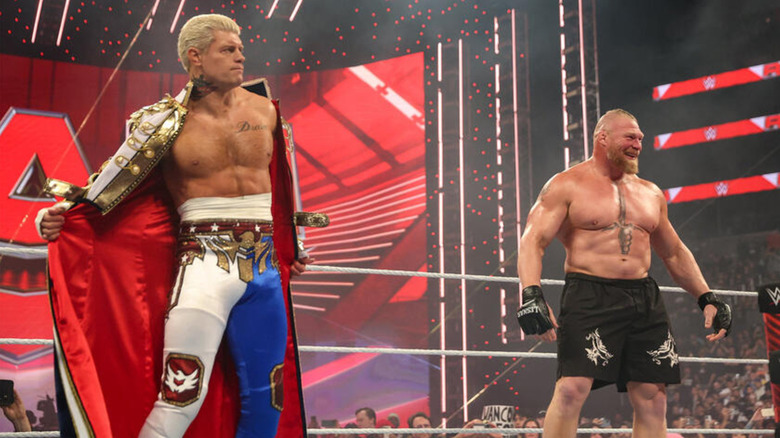 Cody Rhodes and Brock Lesnar in the ring