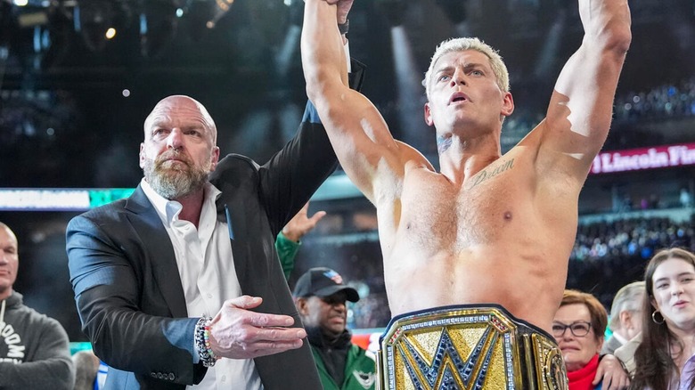 Triple H and Cody Rhodes at WWE WrestleMania 40