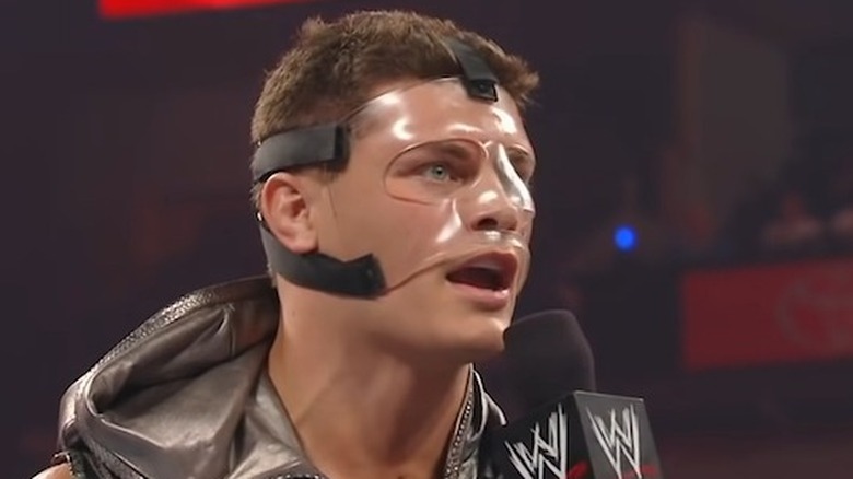 Cody Rhodes wearing plastic mask