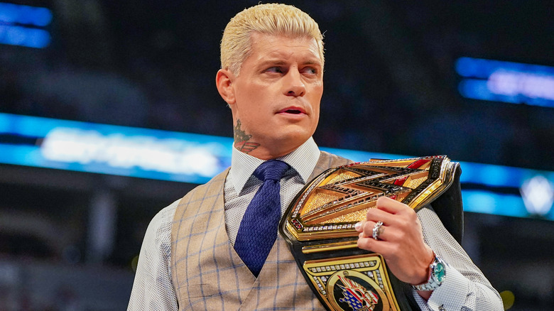 Cody Rhodes holding the Undisputed WWE Championship