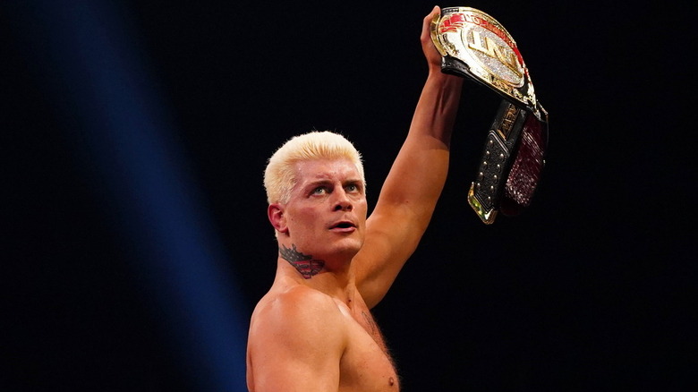 Cody Rhodes holding the TNT Championship
