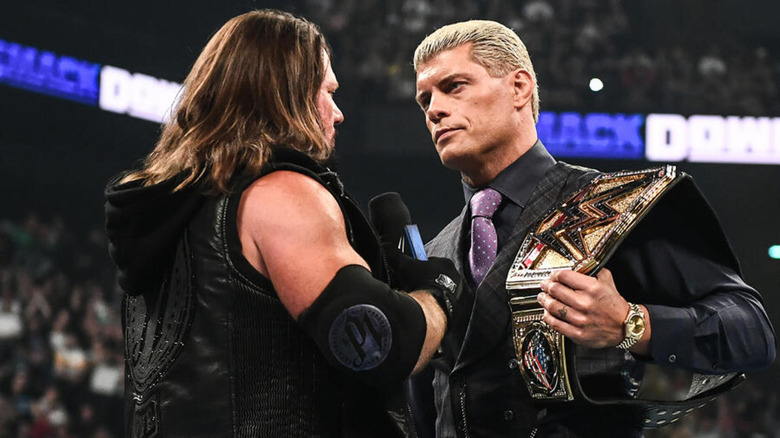 WWE Champion Cody Rhodes face-to-face with AJ Styles