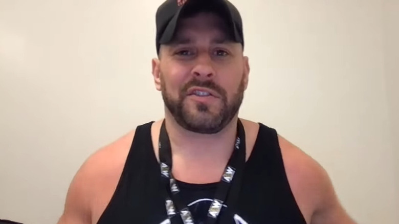 Colt Cabana looking directly into the camera during a livestream