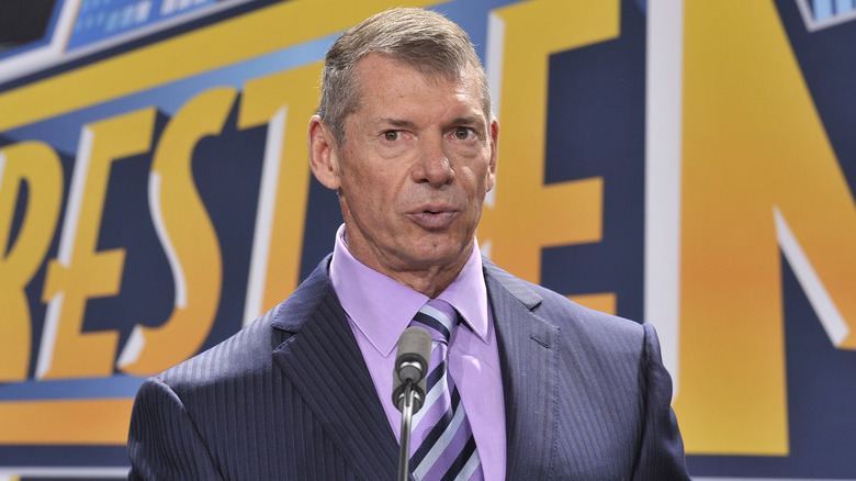 Vince McMahon attends a press conference to announce that WWE Wrestlemania 29 will be held at MetLife Stadium in 2013 at MetLife Stadium on February 16, 2012 in East Rutherford, New Jersey.