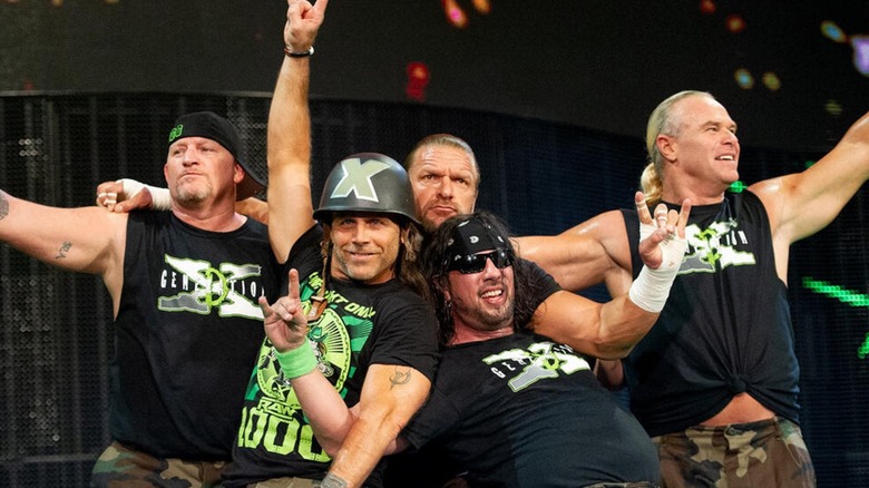 D-Generation X (Road Dogg, Shawn Michaels, Triple H, X-Pac, and Billy Gunn)