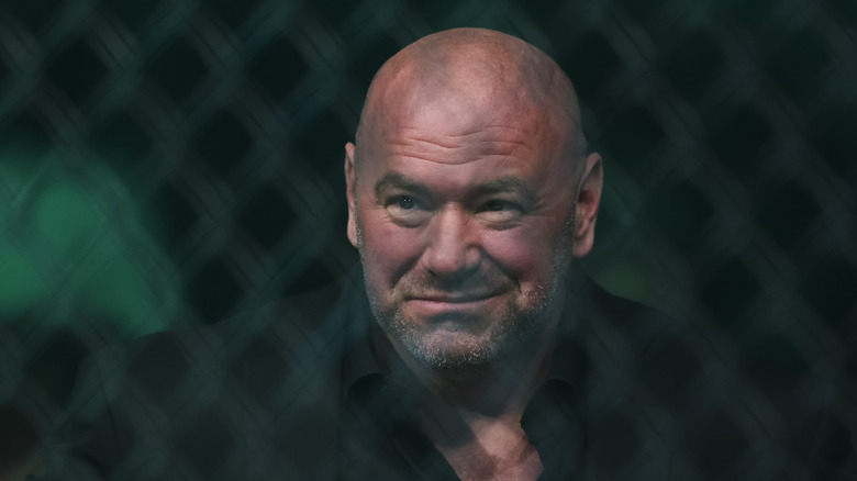 Dana White smiles through cage