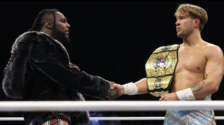 Swerve Strickland and Will Ospreay shake hands