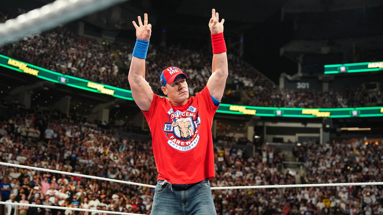 John Cena poses in the ring