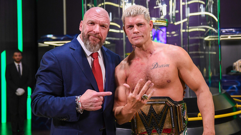 Triple H and Cody Rhodes at WWE Crown Jewel