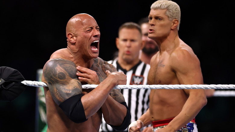 The Rock and Cody Rhodes go at it at WrestleMania